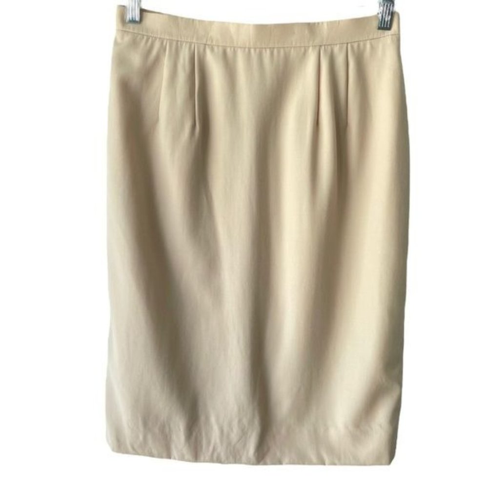 Karl Lagerfeld Vintage Cream Wool Pencil Skirt Small